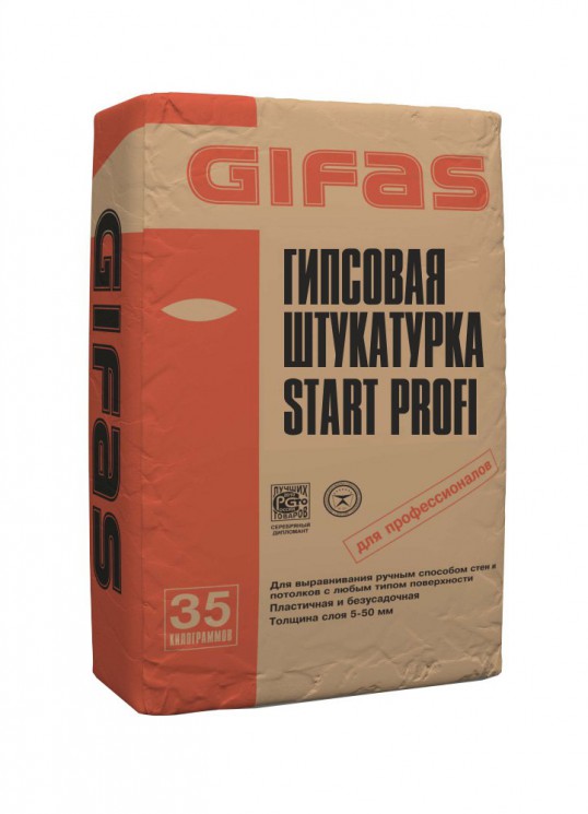 GIFAS Штукатурка гипсовая START PROFI, 40 шт/35 кг