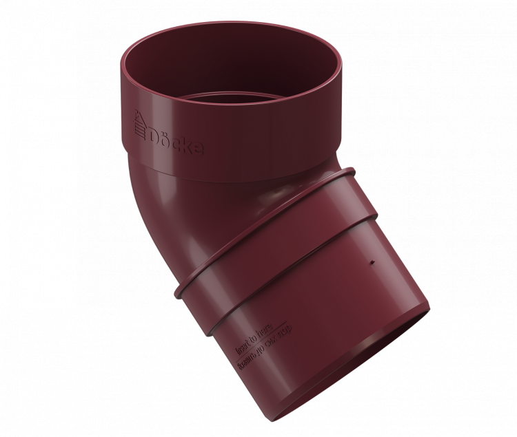 Колено трубы 45 градусов DOCKE Standard, красный