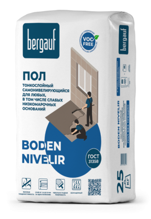 Самовыравнивающийся финишный пол Bergauf Boden Nivelir 25кг