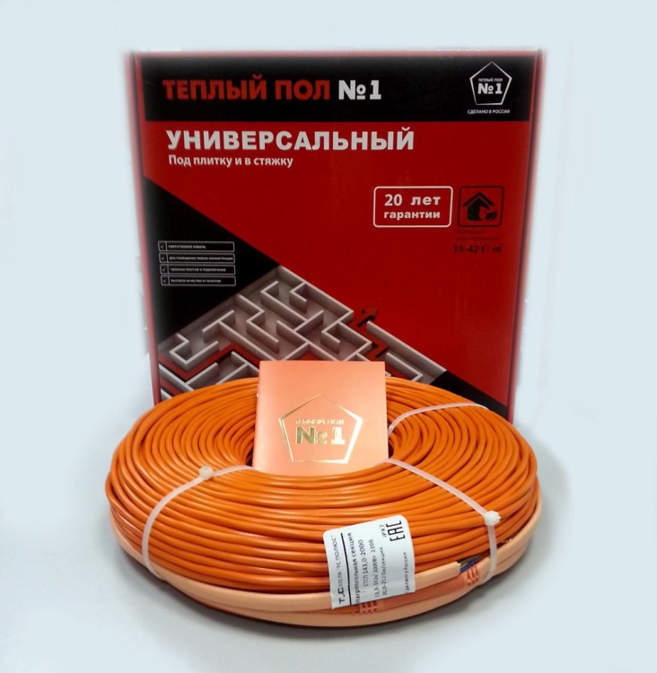 Нагревательный кабель для теплого пола «Теплый пол №1» СТСП-90,0-1600 в стяжку, 90 м, 1600 Вт