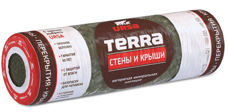 Утеплитель Ursa Terra 37 RN Стены и крыши 4000х1220х150 мм