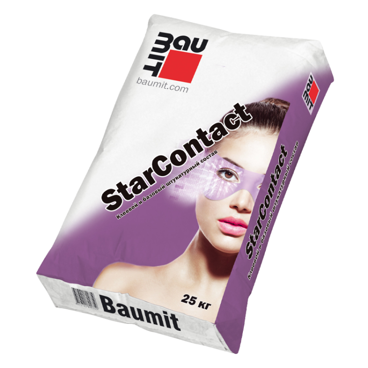 Клей для утеплителя и базовый штукатурный состав Baumit StarContact Winter (зимний), 25 кг
