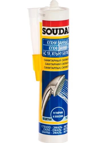 Герметик силиконовый санитарный Soudal, прозрачный, 280 мл