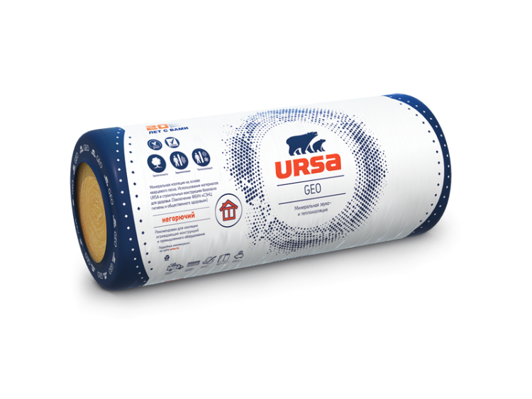 Утеплитель Урса GEO 37 RN М-15 8500х1200х100 мм, 10,2 м²