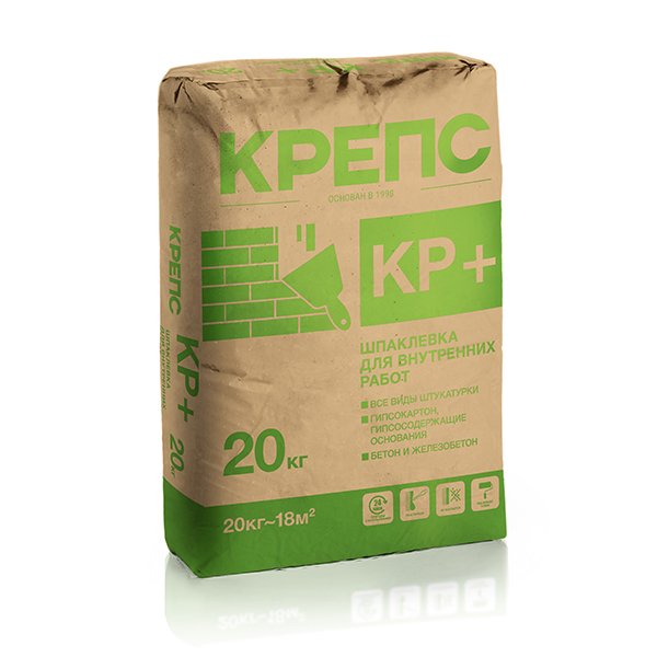 Шпаклевка финишная Крепс КР Плюс, белая, 20кг