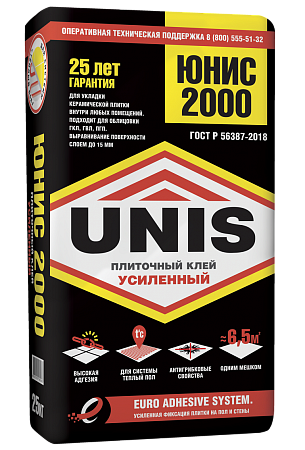 Юнис Клей плиточный "UNIS 2000" 25 кг 