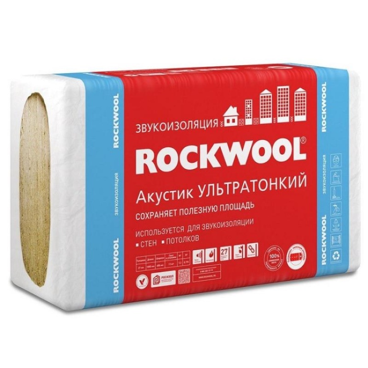 Rockwool Акустик Баттс (1000*600*100) 5п/0,3м3/3м2