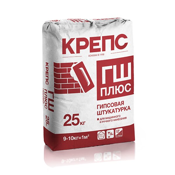 Штукатурка гипсовая Крепс ГШ Плюс, 25 кг