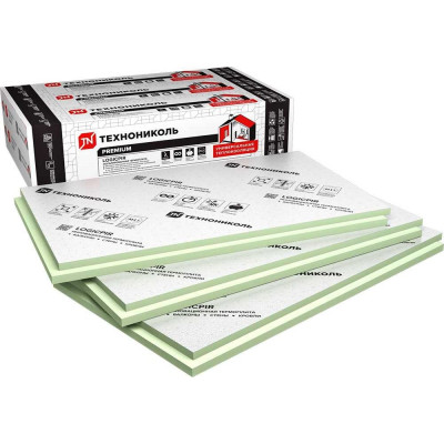 Плита теплоизоляционная LOGICPIR SLOPE-1,7% (В) СХМ/СХМ Г4 1200х600х30-50 мм