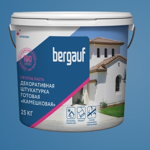Готовая акриловая штукатурка Bergauf Crystal Pasta &quot;камешкая&quot; 25 кг.