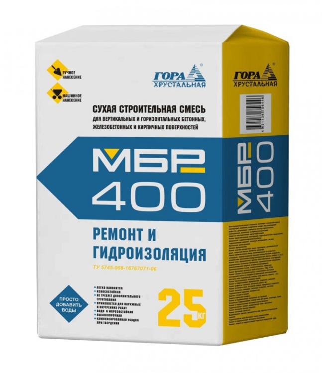 Ремонтная смесь для бетона Гора Хрустальная МБР 400, 25 кг