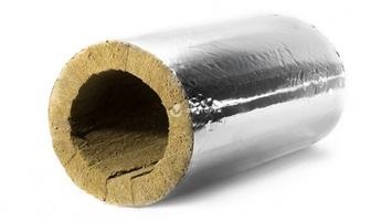 Цилиндр минераловатный ЭКОРОЛЛ КВ-100 ФА кашированный алюминиевой фольгой 1000х32х30 мм