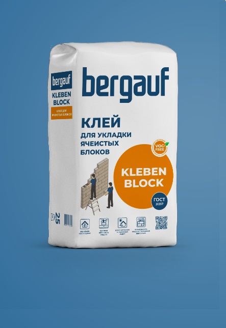 Bergauf Kleben Block клей для укладки ячеистых блоков 25 кг/56 шт 