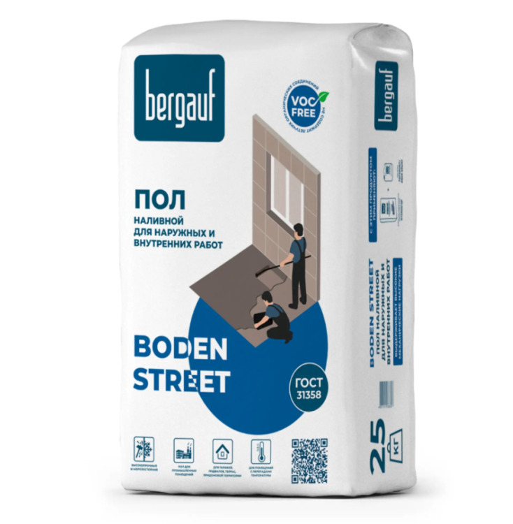 Наливной пол Bergauf Boden Street 25кг.