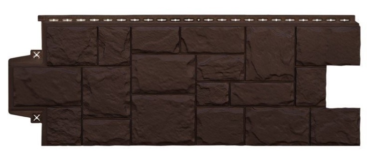 Фасадная панель Grand Line стандарт крупный камень, коричневый
