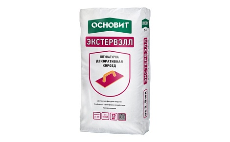 Штукатурка декоративная минеральная Основит Экстервэлл OS-2.0 WK короед 2 мм, белая, 25 кг